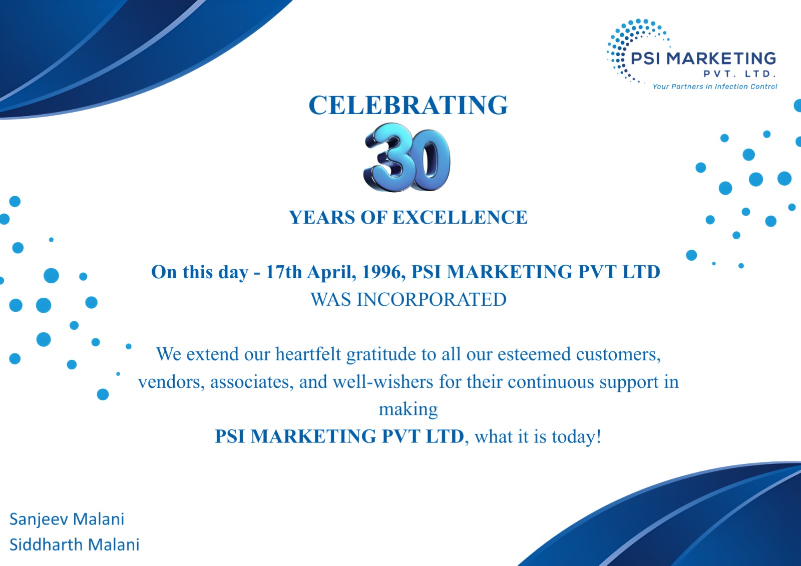 Celebrating 30 year of Excellece !